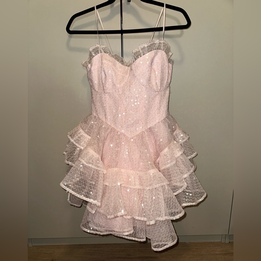 NWT Selkie Pink Sparkling Liasons Mini Corset Dress Dress & shorts Size XL - Picture 2 of 13